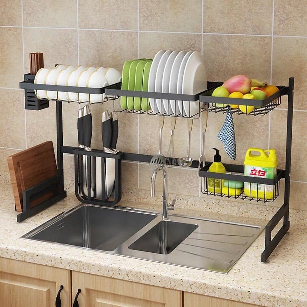 Kệ để chén bát đĩa đa năng trên bồn rửa